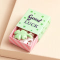 Lisa Angel - Tiny Matchbox Ceramic Token - Four Leaf Clover