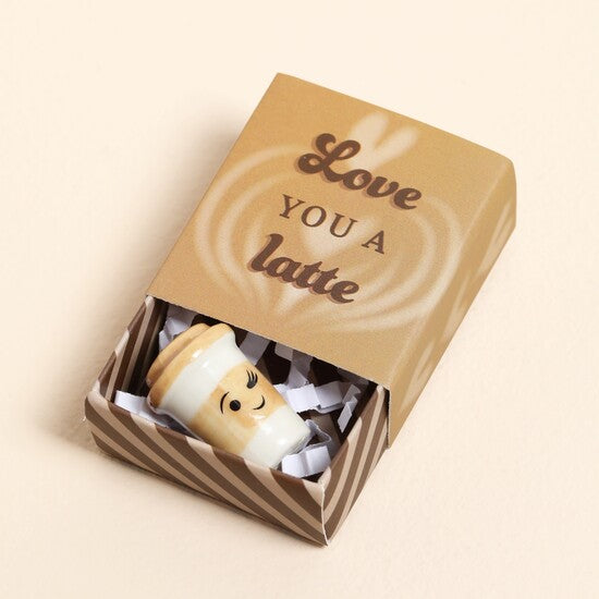 Lisa Angel - Tiny Matchbox Ceramic Token - Latte