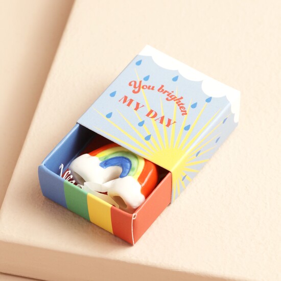 Lisa Angel - Tiny Matchbox Ceramic Token - Rainbow