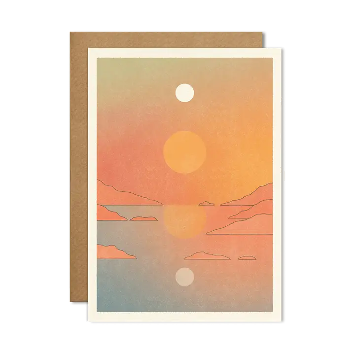 Cai & Jo - Sunset Print Greetings Card