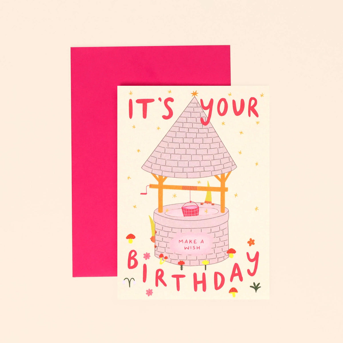 Little Black Cat - 'Birthday Wishing Well' A6 Greetings Card