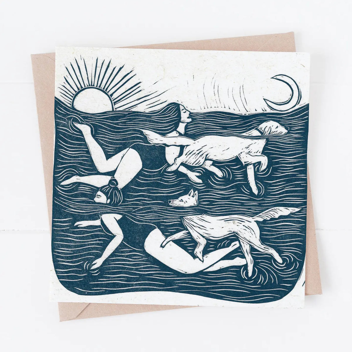Prints by the Bay - "Paddlers" Greetings Card