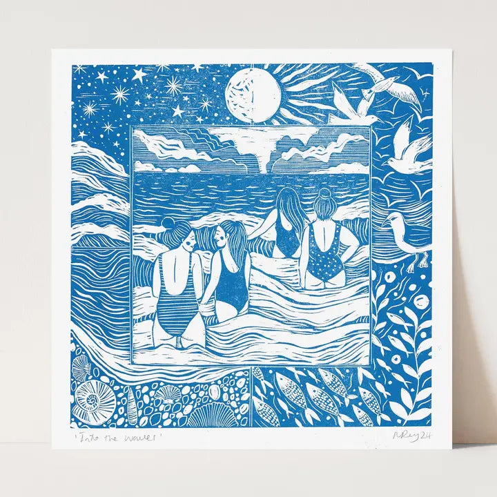 Prints by the Bay - 'Into the Waves' Riso Print