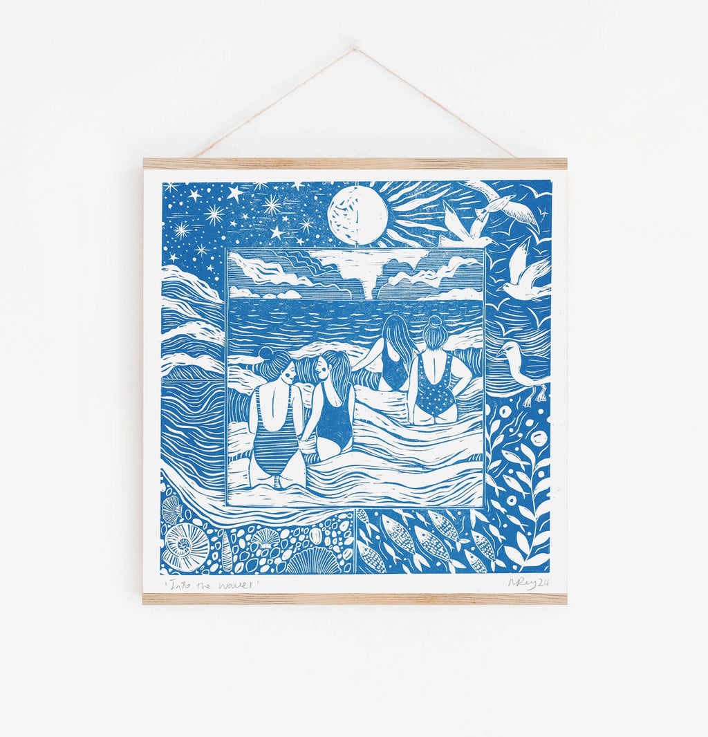 Prints by the Bay - 'Into the Waves' Riso Print