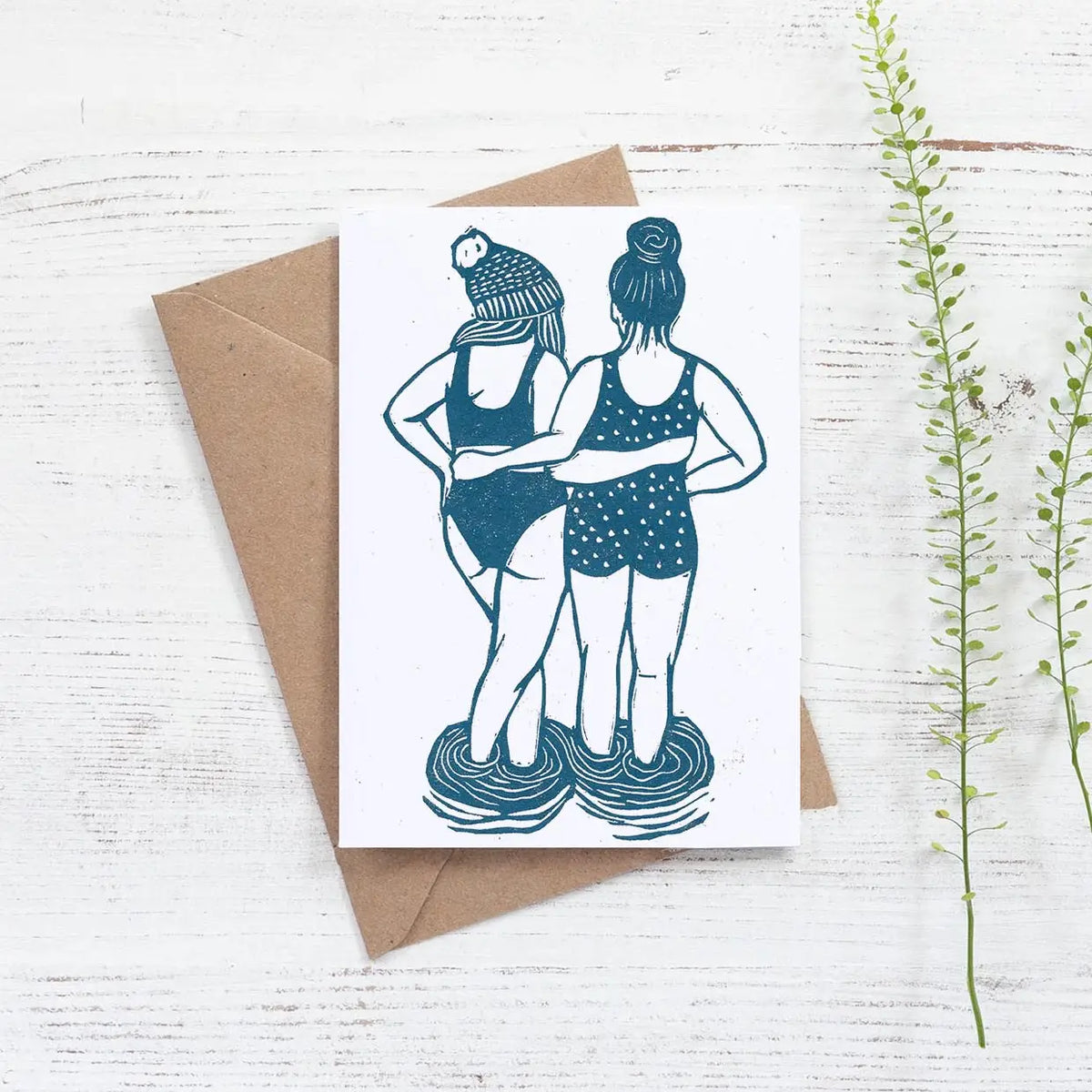 Prints by the Bay - "Swim Friends" Greetings Card