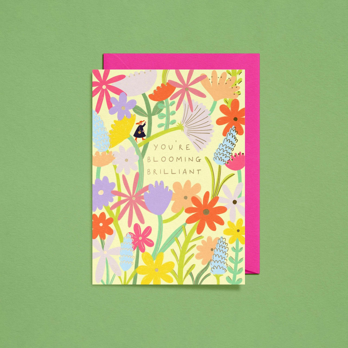 Little Black Cat - 'You're Blooming Brilliant' A6 Greetings Card